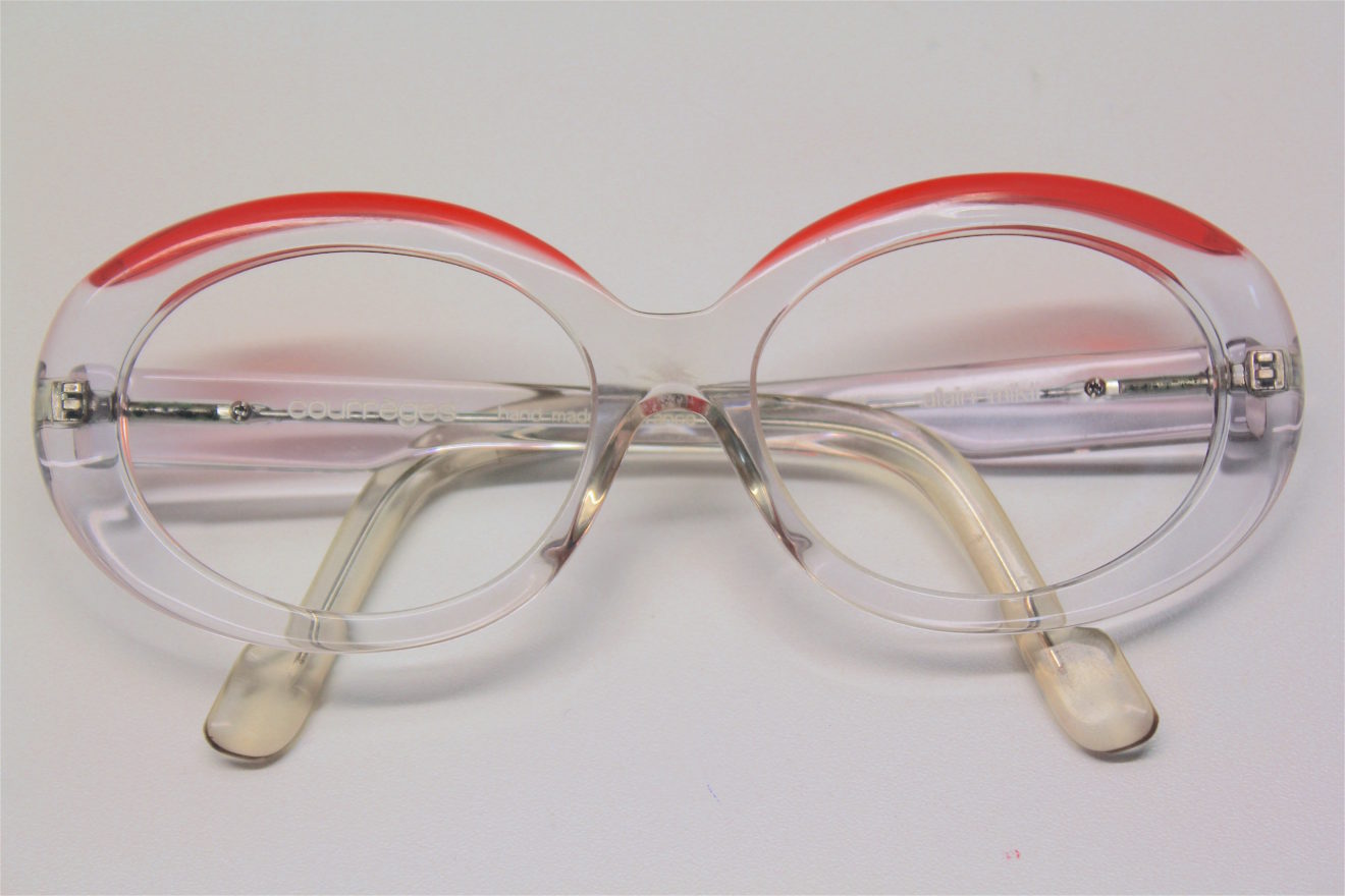 Lunettes De Soleil Courrèges – Verres Verts/jaunes – Monture Grise – Made In France, Neuves Sans étiquette